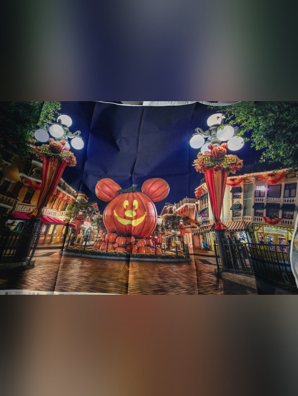 Giant Mickey Pumpkin Halloween Backdrop - Picture 2 of 3